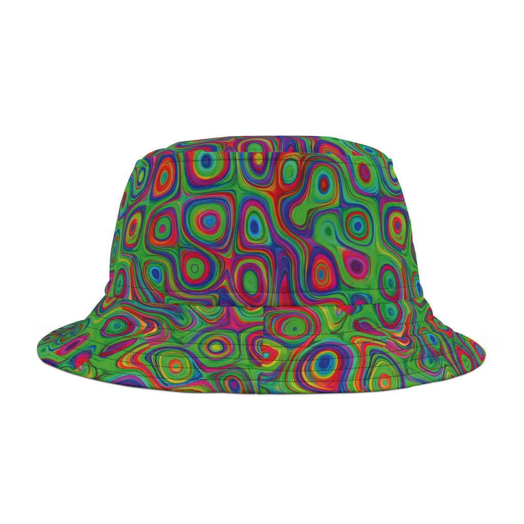 Psychedelic Bucket Hat: Vibrant Festival Rave Wear x Alligator Bites Style
