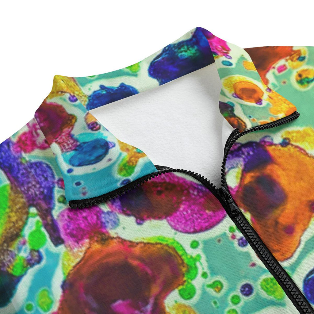 All-Over Print Unisex Stand-up Collar Knitted Fleece Outwear