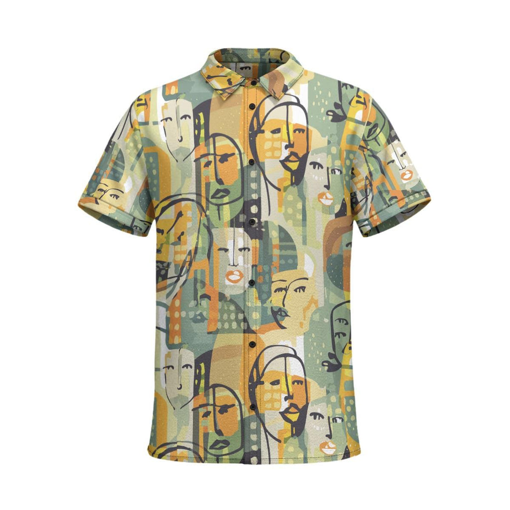 Abstract Faces Streetwear Button-Up Shirt