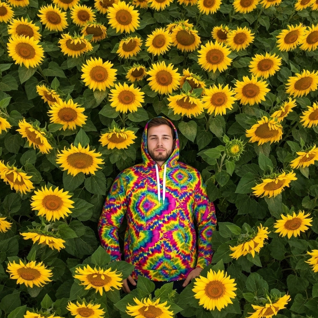 "Floral Chaos" Maximalist Sunflower Hoodie