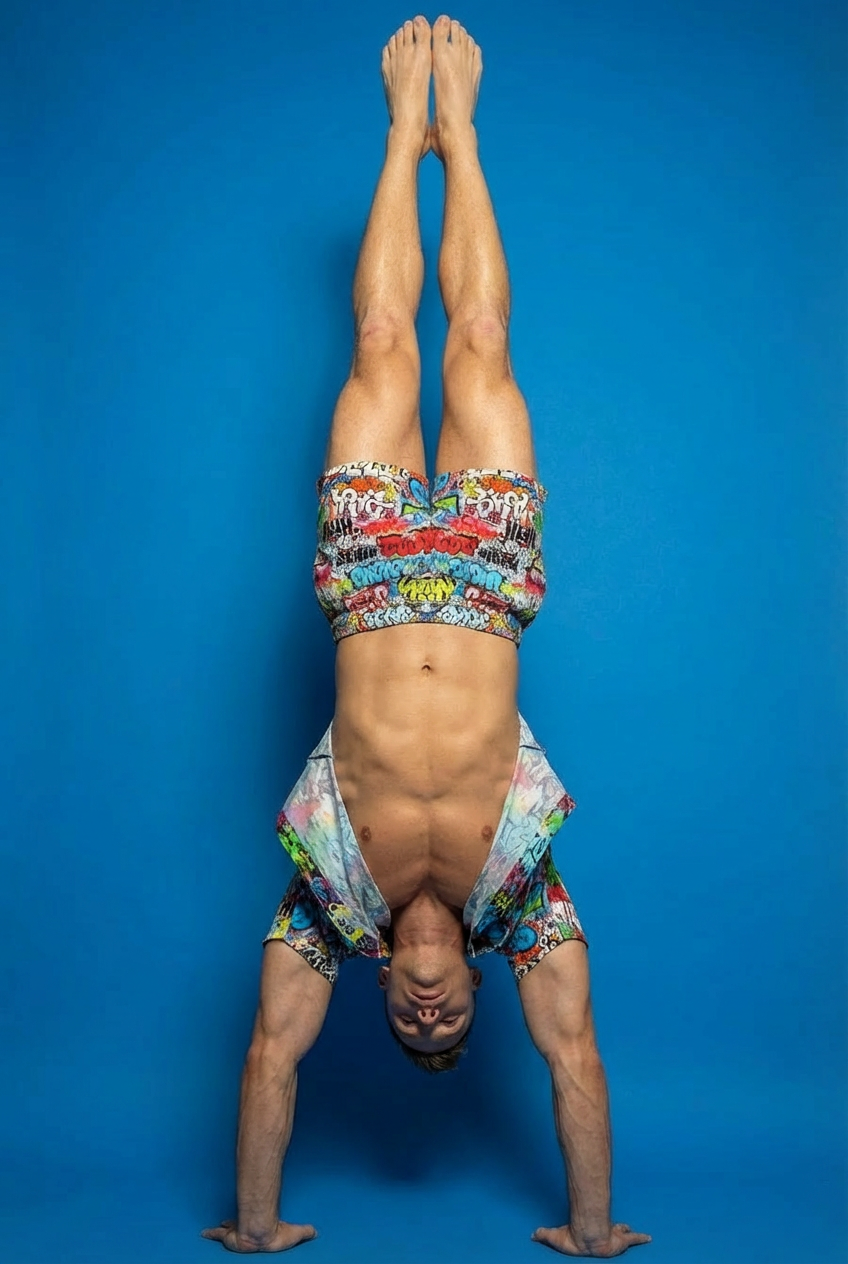 "Wall Talk" All-Over-Print Graffit Collage Boxer Shorts For Men