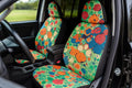 Abstract Paint Splatter Car Seat Covers: Rainbow Boho Auto Interior