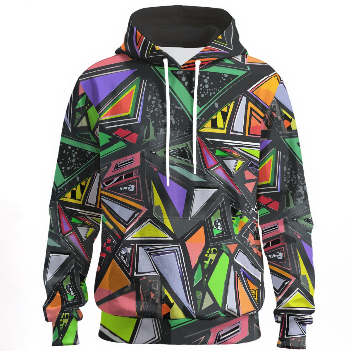 Neon Geometric Graffiti Streetwear Hoodie