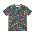 Men's Abstract Stained Glass Art T-Shirt, Colorful Graphic Tee