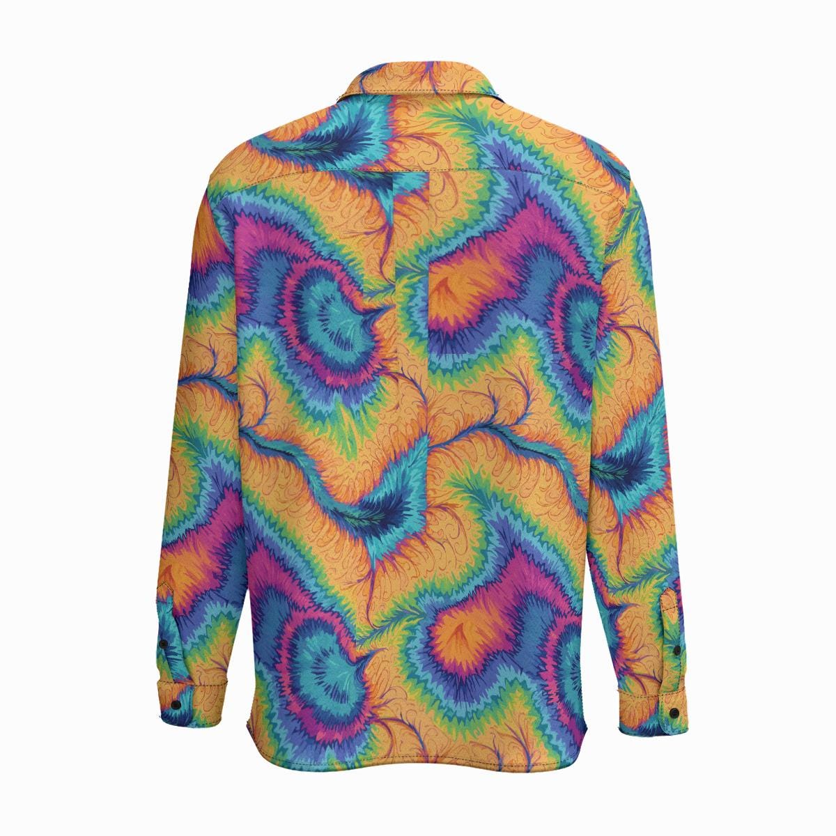 Psychedelic Swirl All-Over Print Long Sleeve Shirt