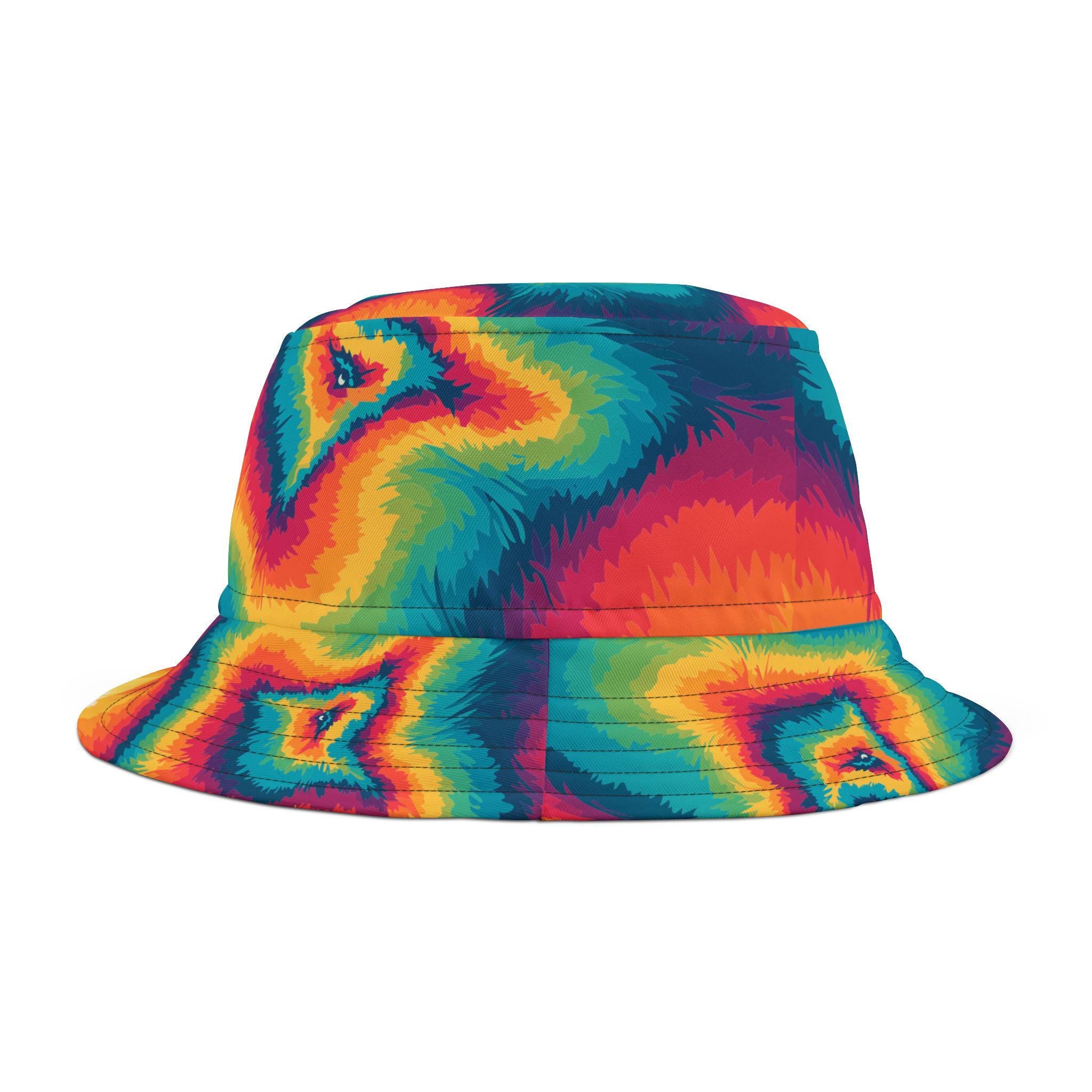 Colorful Bucket Hat: Bold Psychedelic Design, Summer Sun Hat