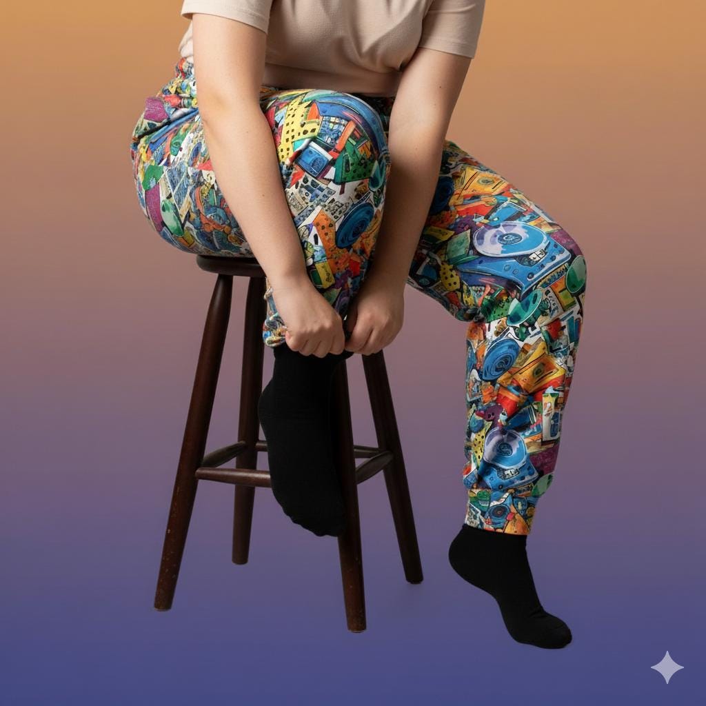 90s Mixtape Pajama Pants, Retro Music Lounge Sleepwear, Men's Festival Gear