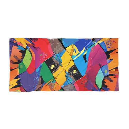 Abstract Paint Splash Beach Towel: Vibrant Microfiber Pool Towel