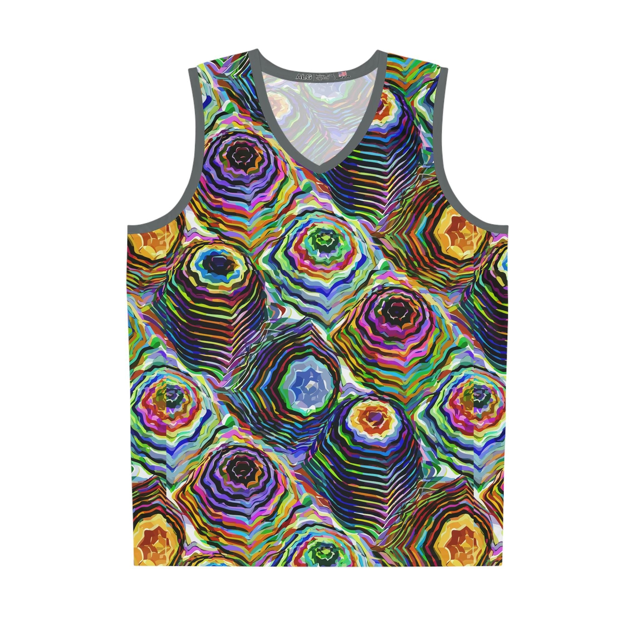 Colorful AOP Basketball Jersey, Moisture-Wicking Sportswear