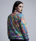 Paint Splatter Hacci Fleece Zip-Up Jacket, Psychedelic Streetwear