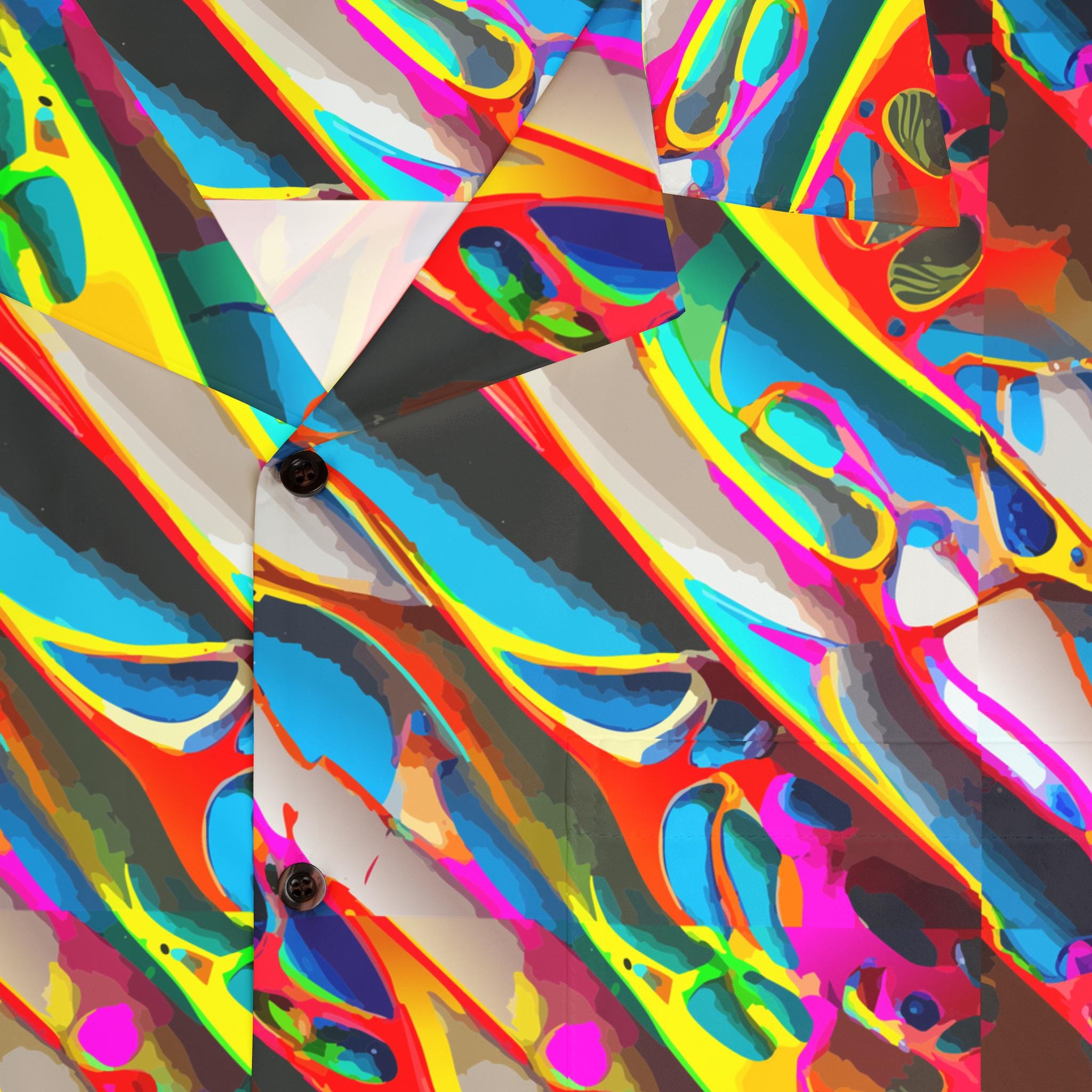 Crimson Wave Hawaiian Shirt: Prismatic Party Style Aloha Shirt