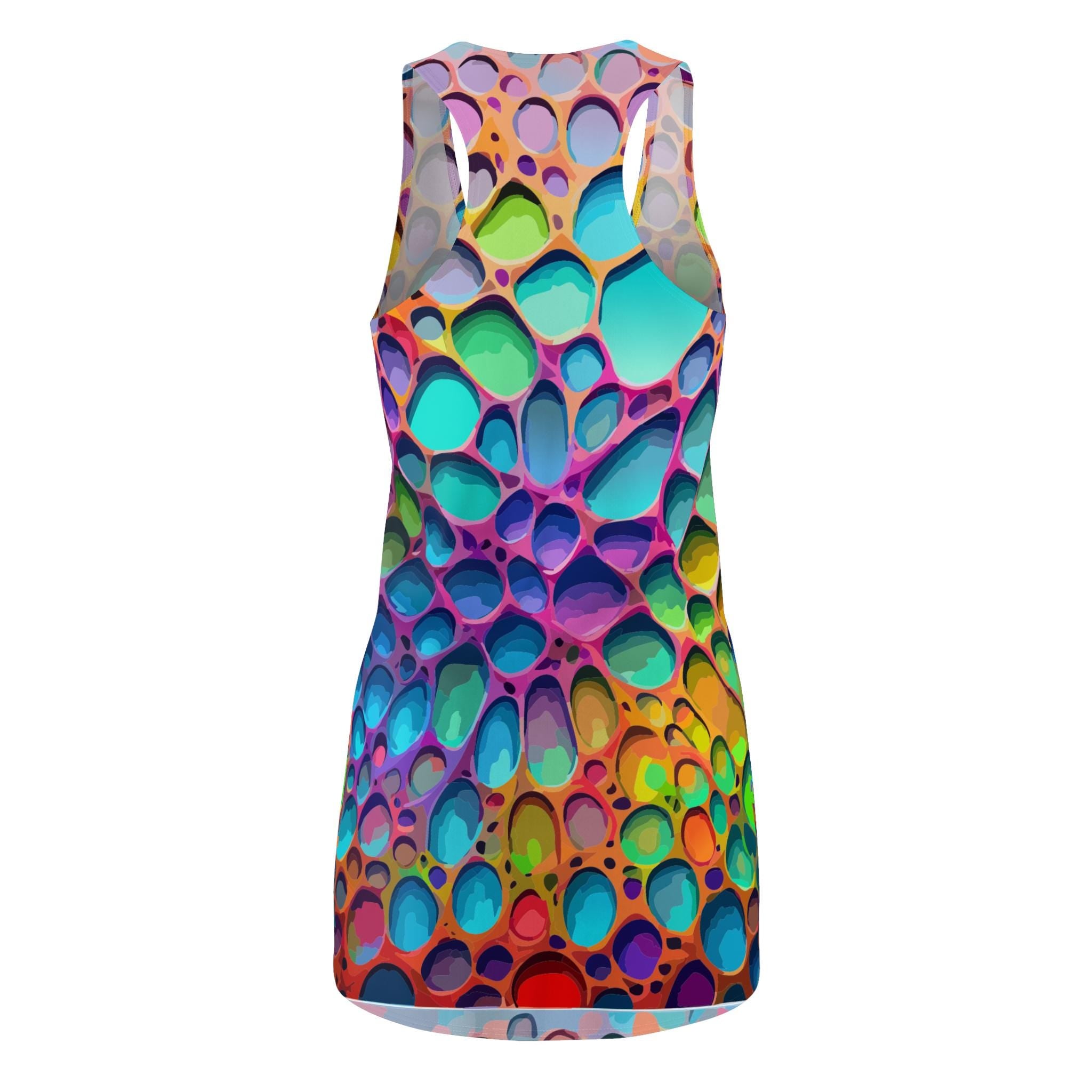 Colorful Bubble Print Racerback Dress – Vibrant Summer Fashion
