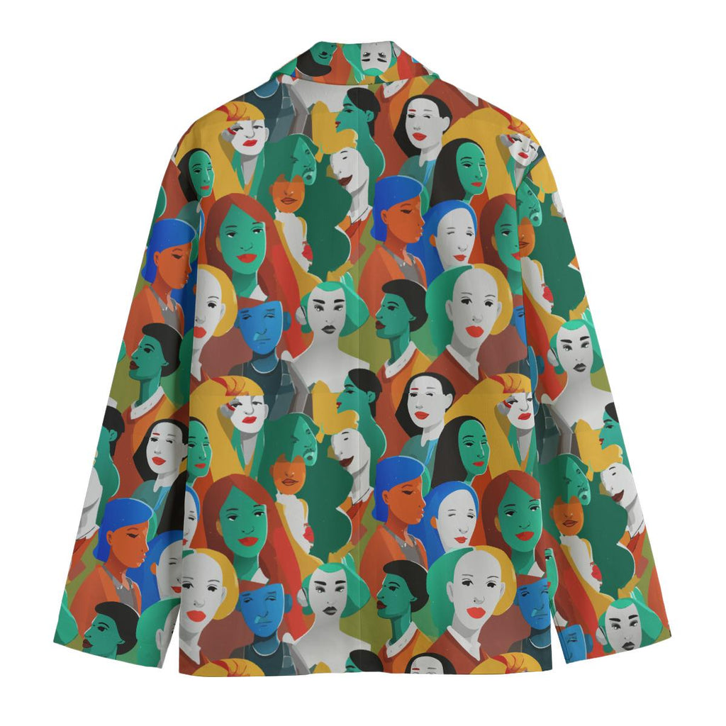 Urban Crowd Faces All-Over Print Blazer