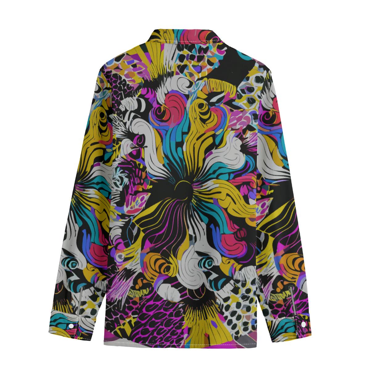 Dark Knight Lapel Collared AOP Maximalist Design |115GSM Cotton poplin