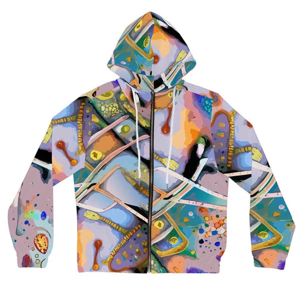 Artistic Scrapbook Full-Zip Hoodie, Colorful Women's Jacket