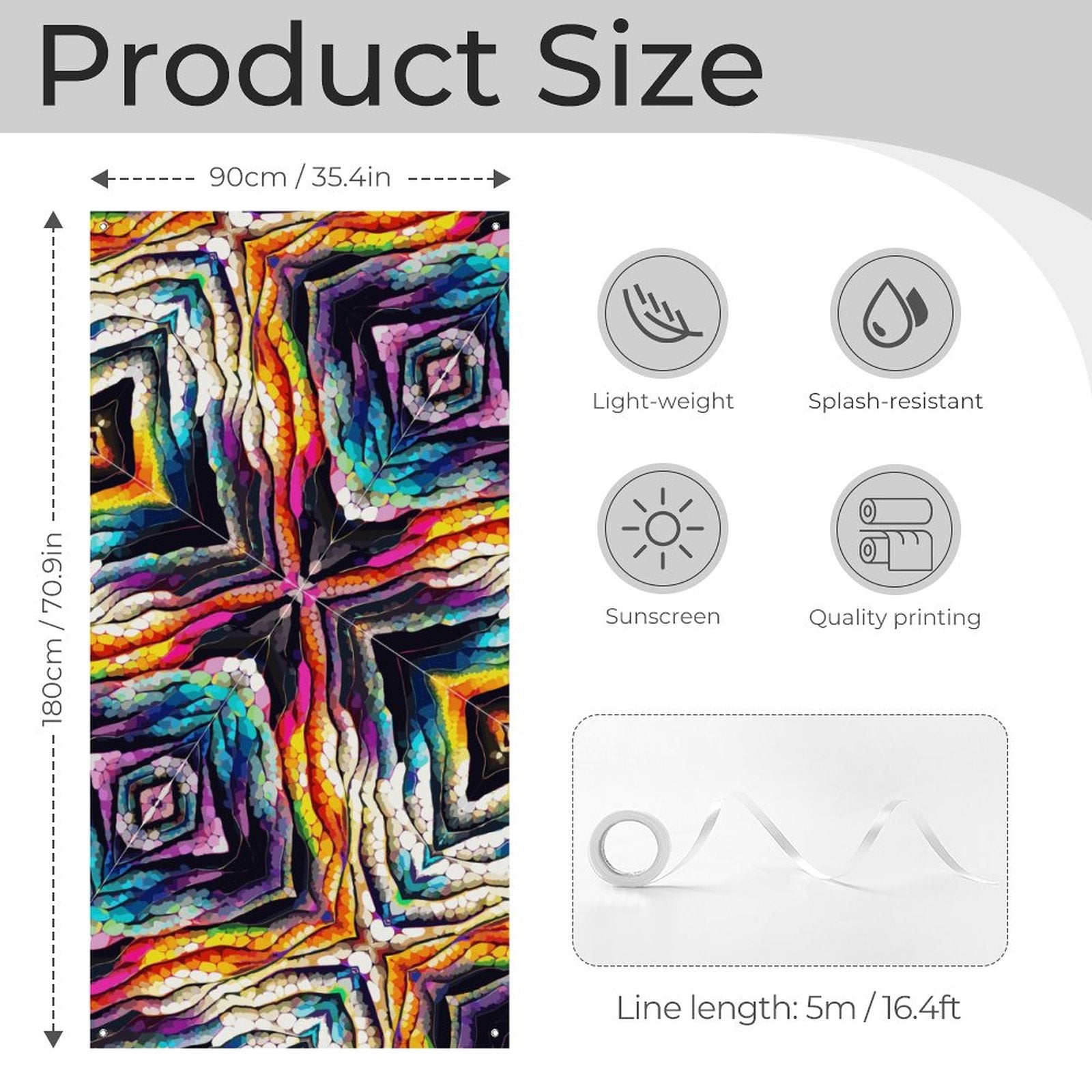 Decorative Door Curtain-35.43"×70.87 "/90x180cm