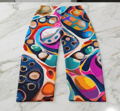 The "Chromatic Dreams" Pajama Pants - Abstract Maximalist Art | Lightweight & Soft-Brushed | Assembled in the USA | Dyles Mavis Original
