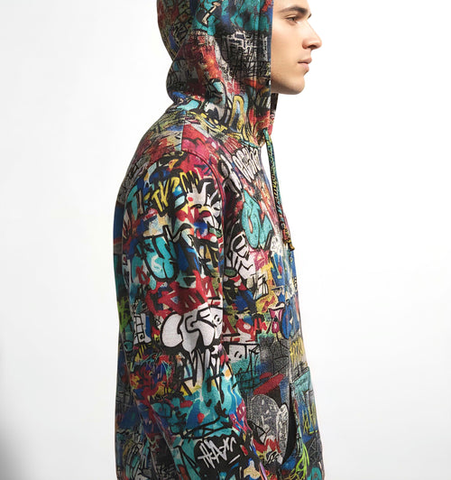 Abstract Graffiti Children's Hoodie: Wild Streetwear Pullover Gift For Kids