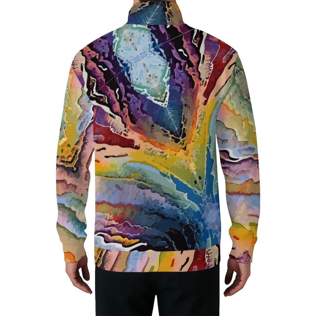All-Over Print Men’s Casual Pullover Shirt With 1/4 Zip
