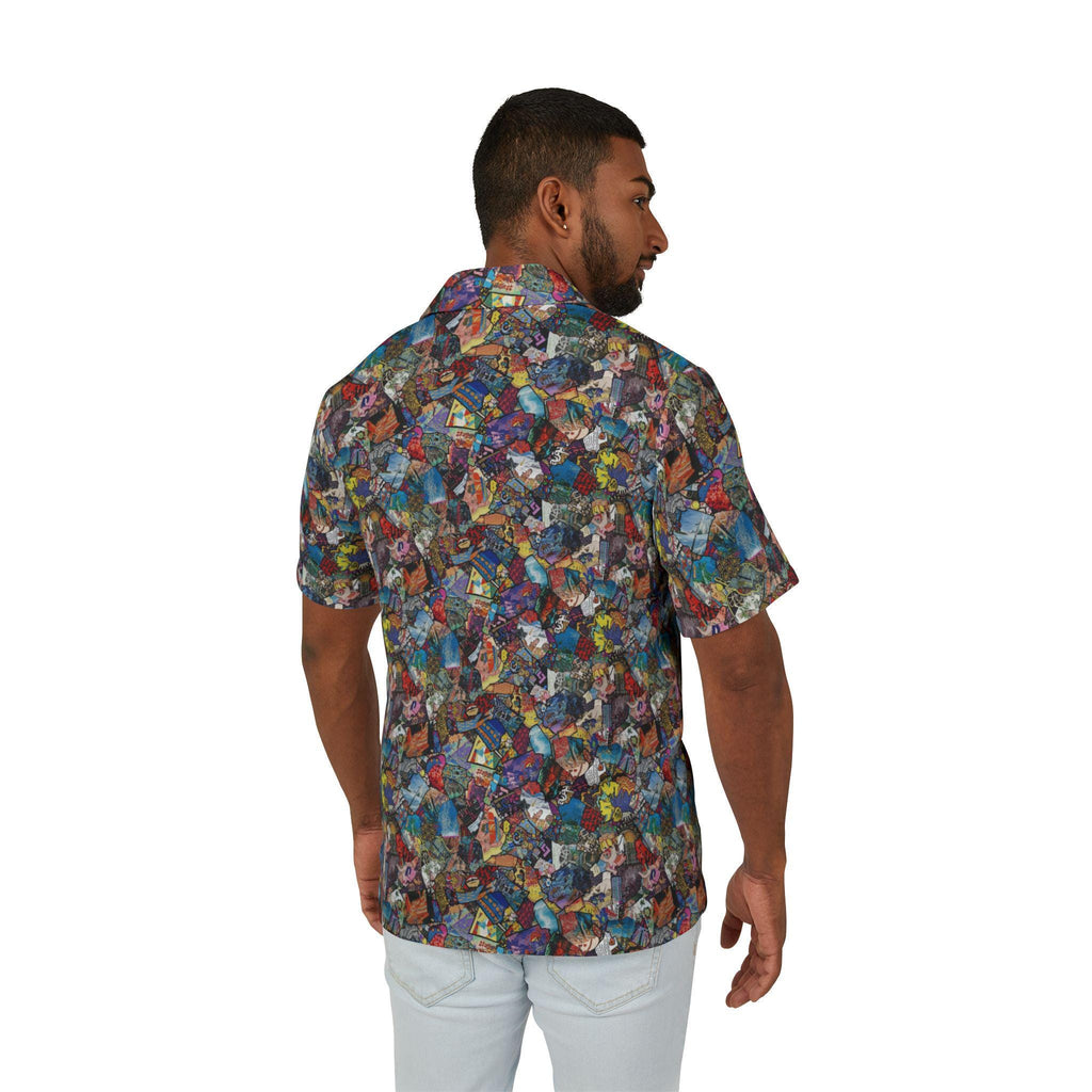 Surrealist Aloha Shirt: Men's PsychoCollage Camp Button Down