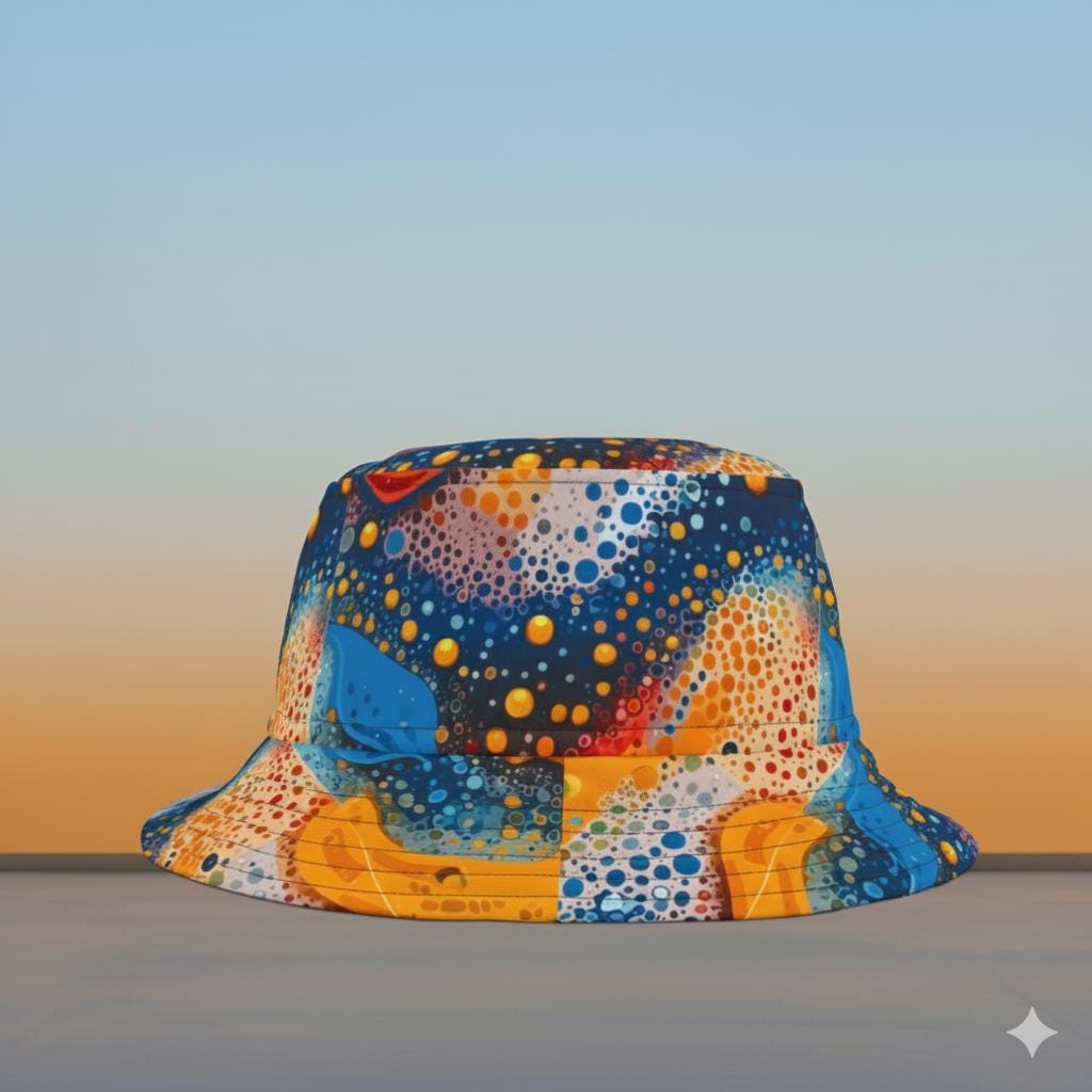 Copy of Abstract Cosmic Dot Painting Bucket Hat | Colorful Space Pattern