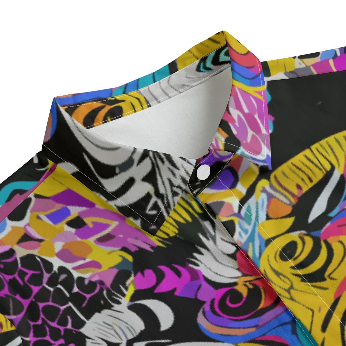 Dark Knight Lapel Collared AOP Maximalist Design |115GSM Cotton poplin