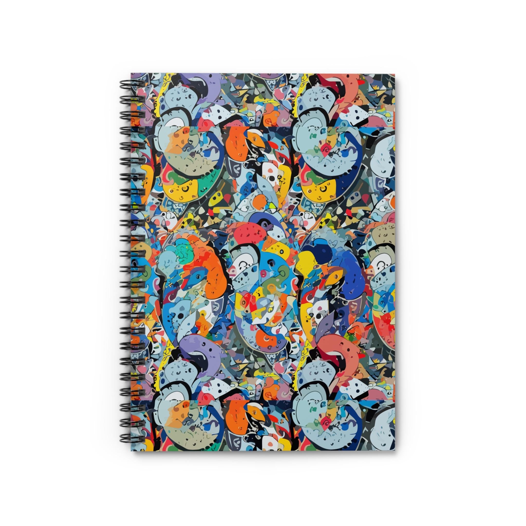 Abstract Sticker Collage Spiral Notebook: Artistic Journal