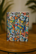 Abstract Sticker Collage Spiral Notebook: Artistic Journal
