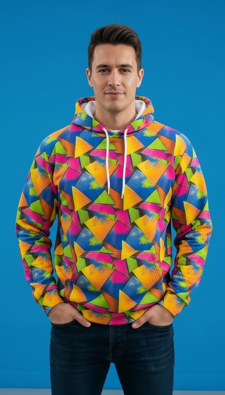 Colorful Geometric Triangle Pattern Hoodie | All-Over Print
