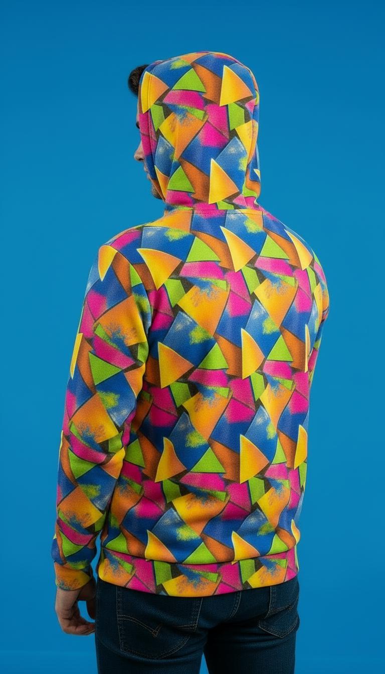 Colorful Geometric Triangle Pattern Hoodie | All-Over Print