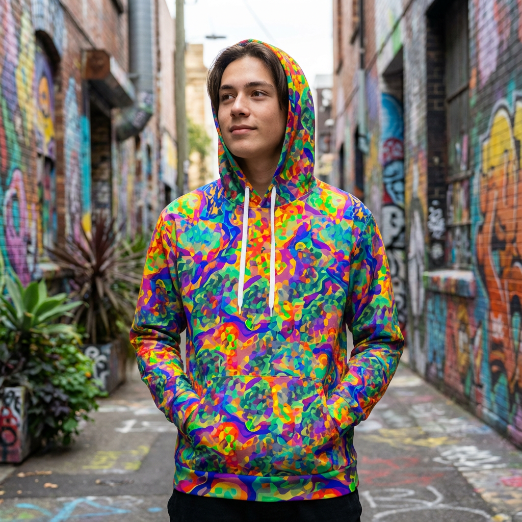Chameleon Shiny Vibrant Colors Hoodie | All-Over Print