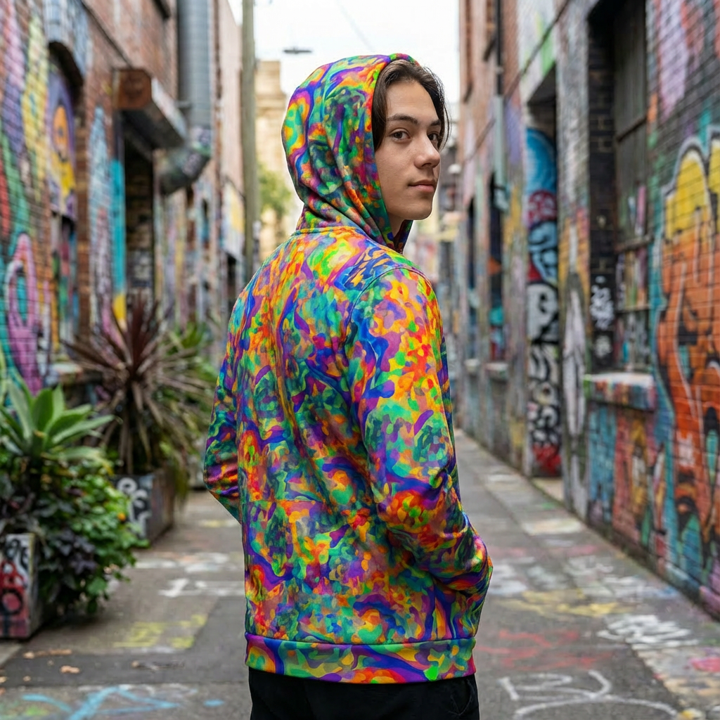 Chameleon Shiny Vibrant Colors Hoodie | All-Over Print