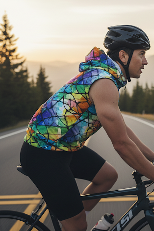 Breaking Glass Pattern All-Over Print Unisex Hooded Vest | 310GSM Cotton