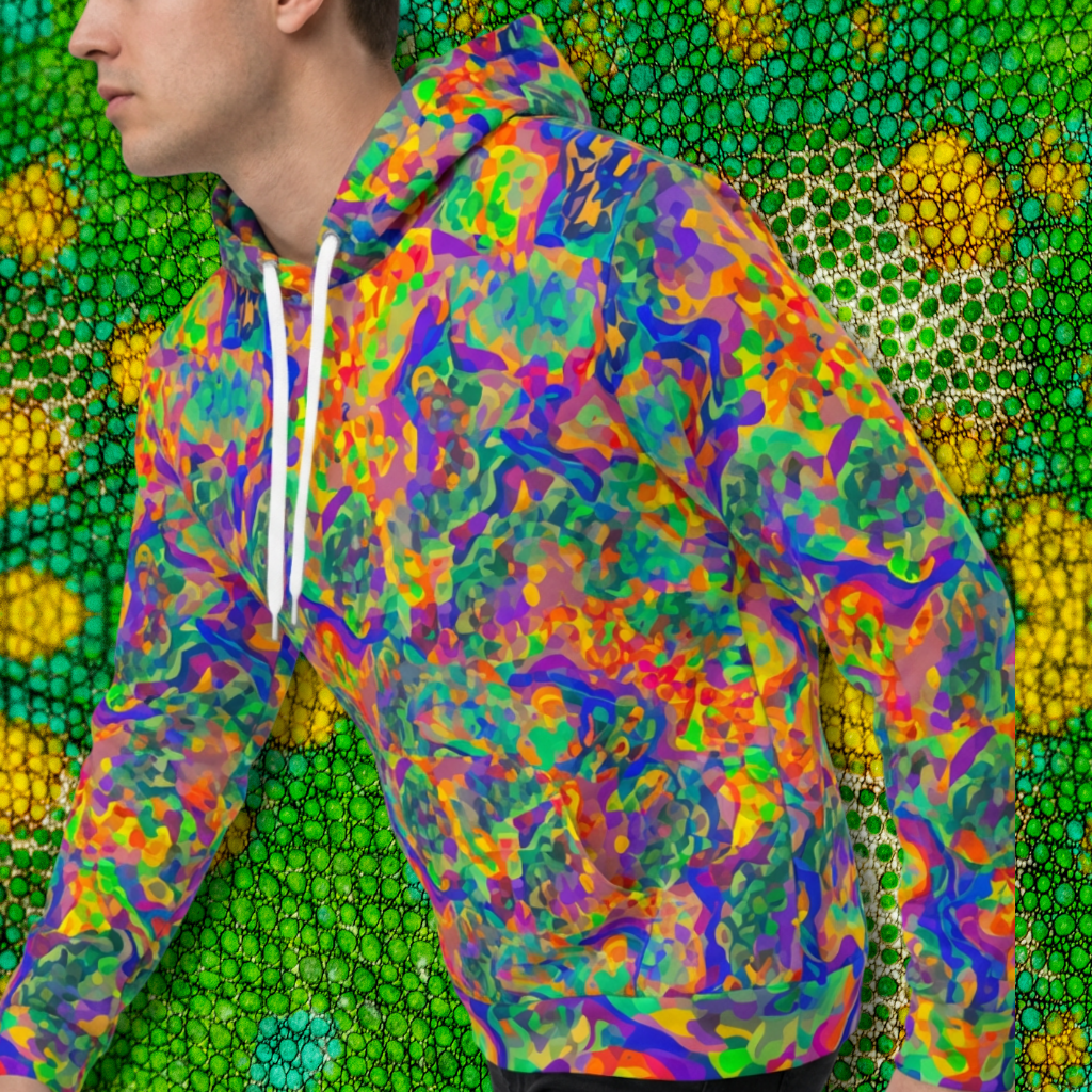Chameleon Shiny Vibrant Colors Hoodie | All-Over Print