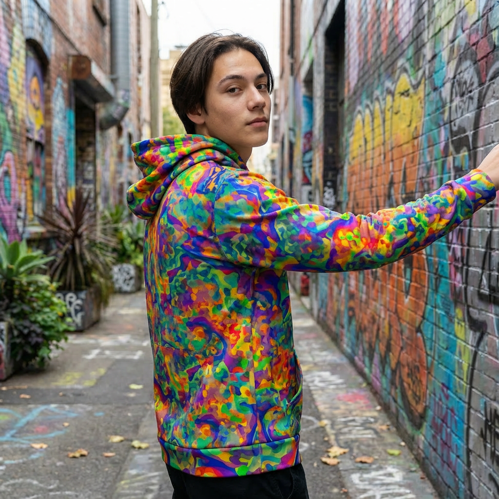 Chameleon Shiny Vibrant Colors Hoodie | All-Over Print